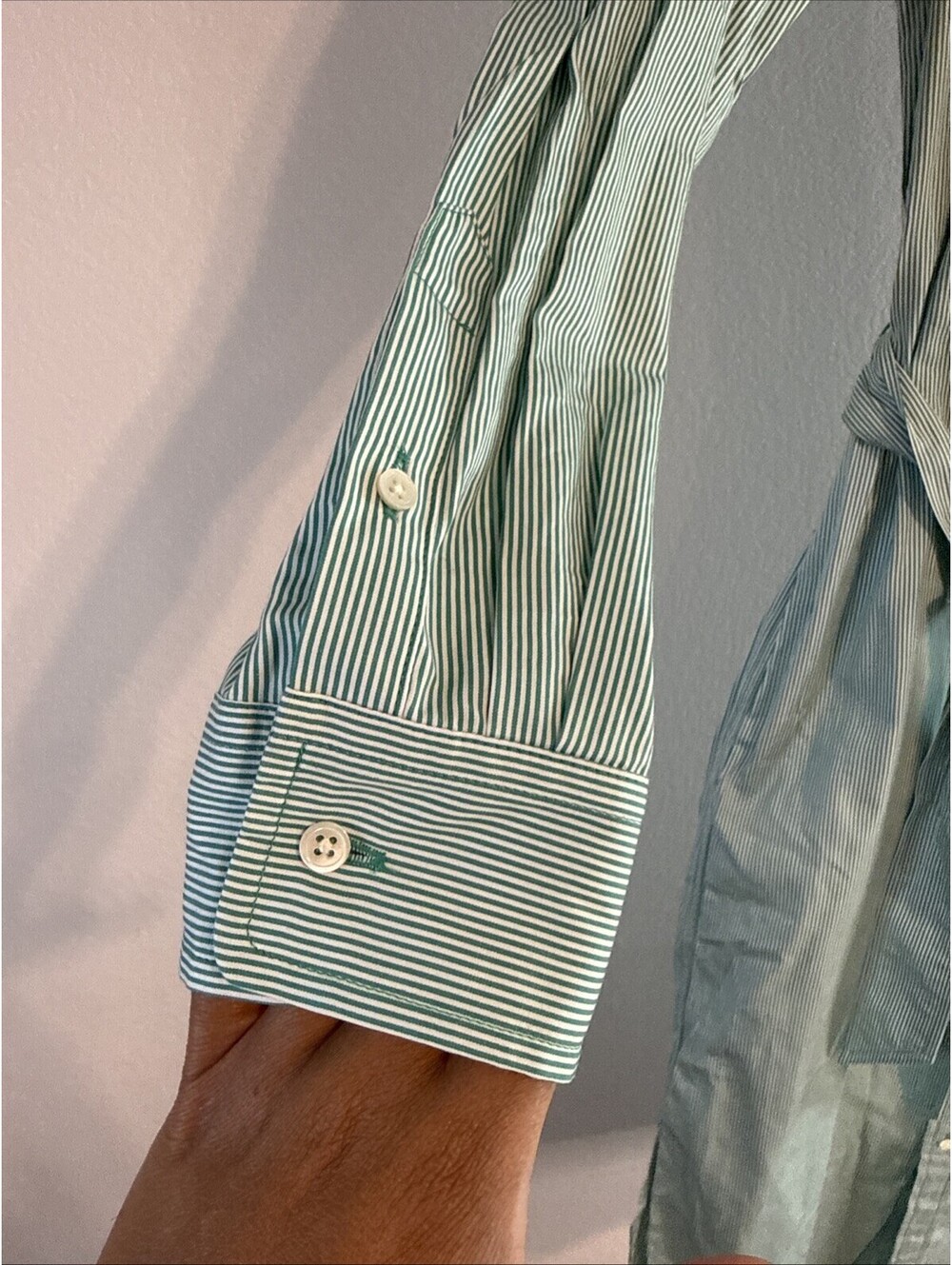 NWT Polo Ralph Lauren Green Striped Cotton Button Up Shirtdress w/ Belt Sz 8 - Picture 6 of 14